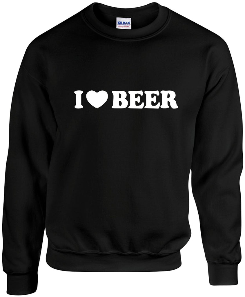 i love beer unisex crewneck sweatshirt black signature outlet novelty 