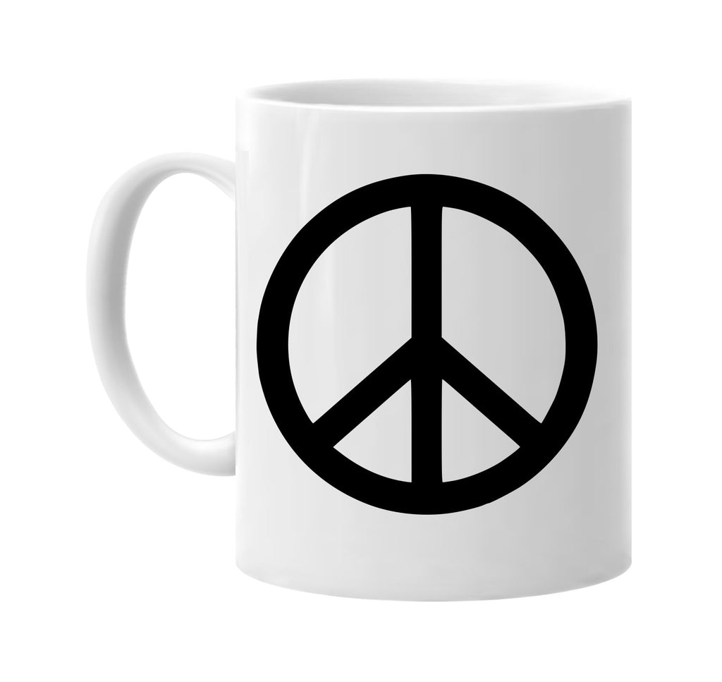 white peace sign signature outlet novelty coffee cup mug graphic gift ideas gifts for the family mom dad