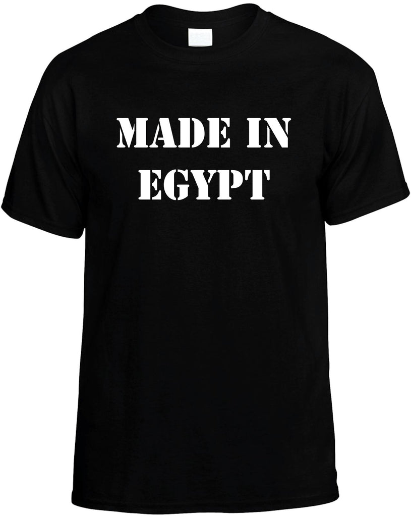 made in egypt mens funny t-shirt black