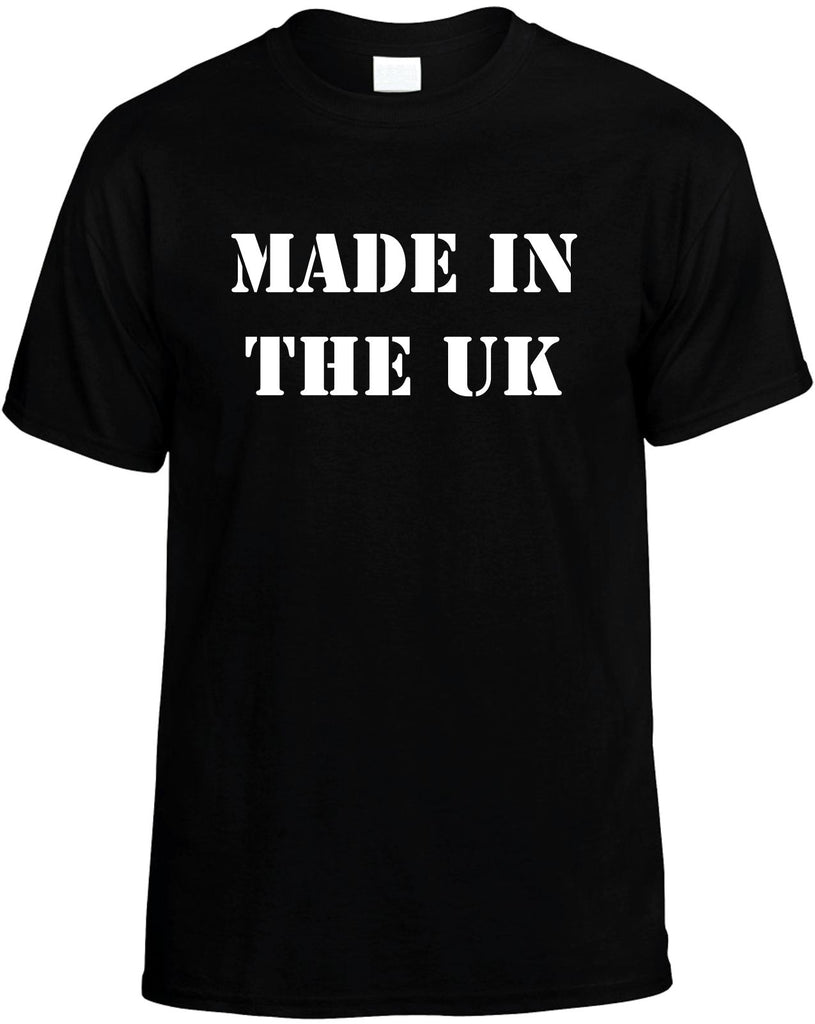 made in the uk mens funny t-shirt black