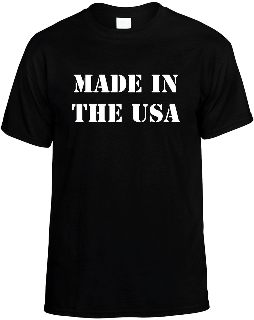 made in the usa mens funny t-shirt black