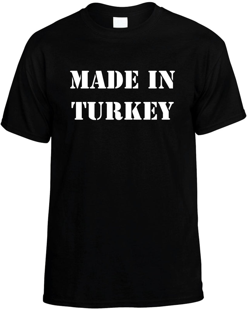 made in turkey mens funny t-shirt black