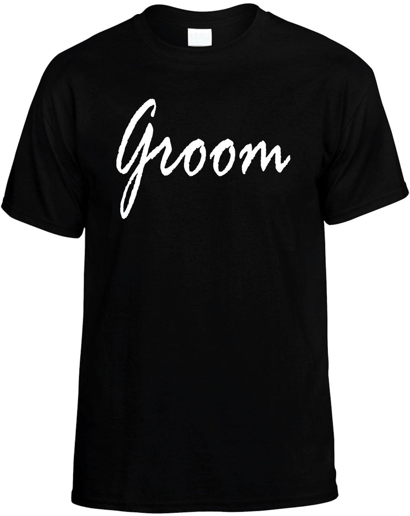 groom mens funny t-shirt black