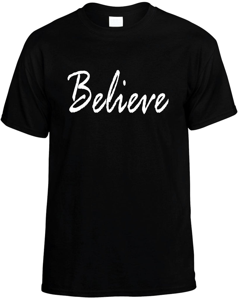 believe mens funny t-shirt black