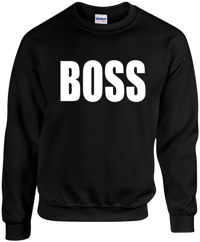 boss unisex crewneck sweatshirt black signature outlet novelty 