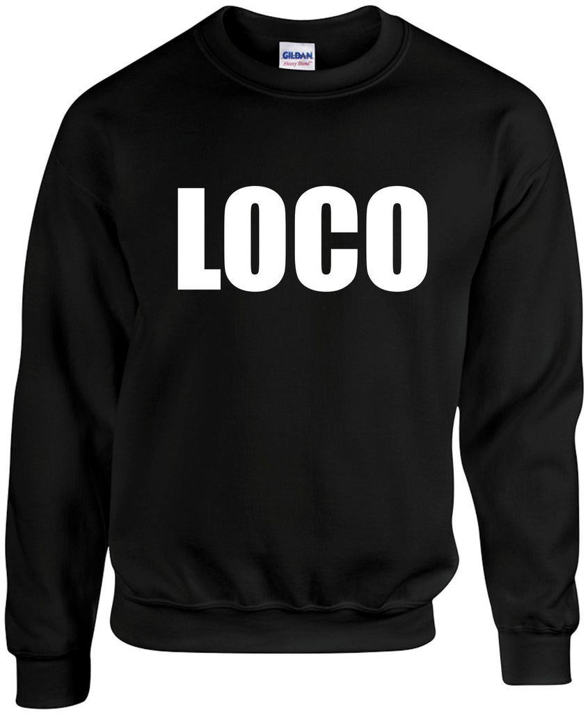 loco unisex crewneck sweatshirt black signature outlet novelty 