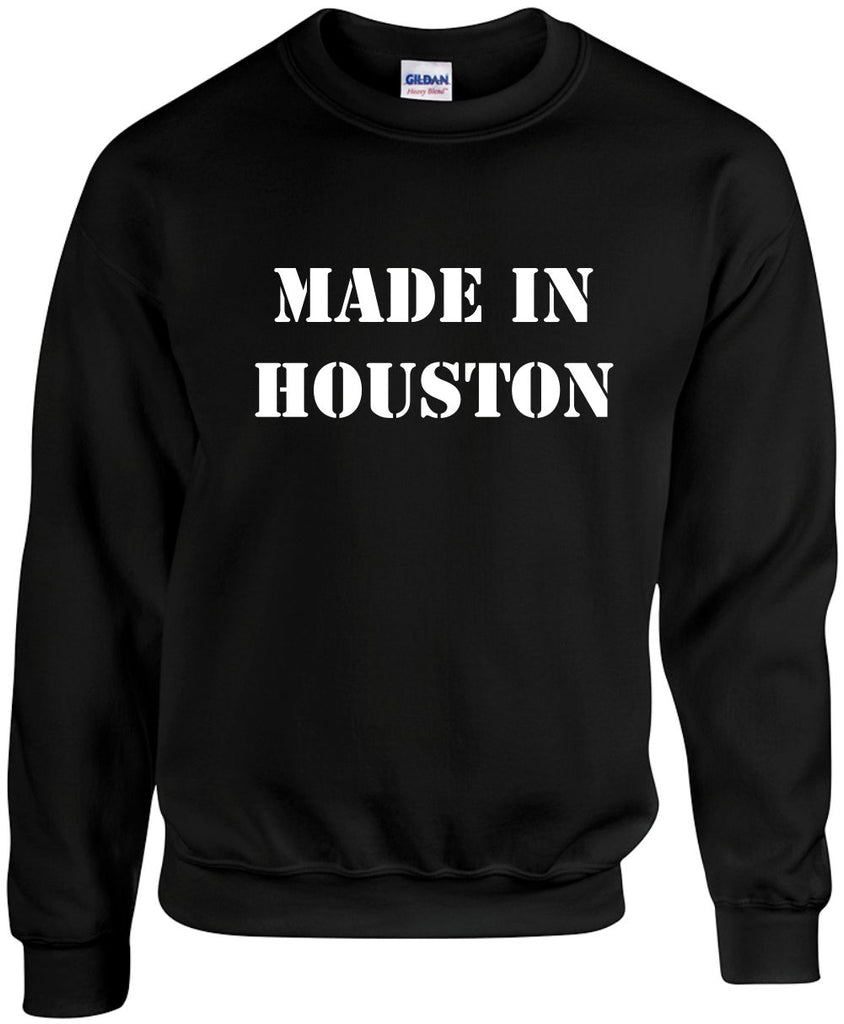 made in houston unisex crewneck sweatshirt black signature outlet novelty 