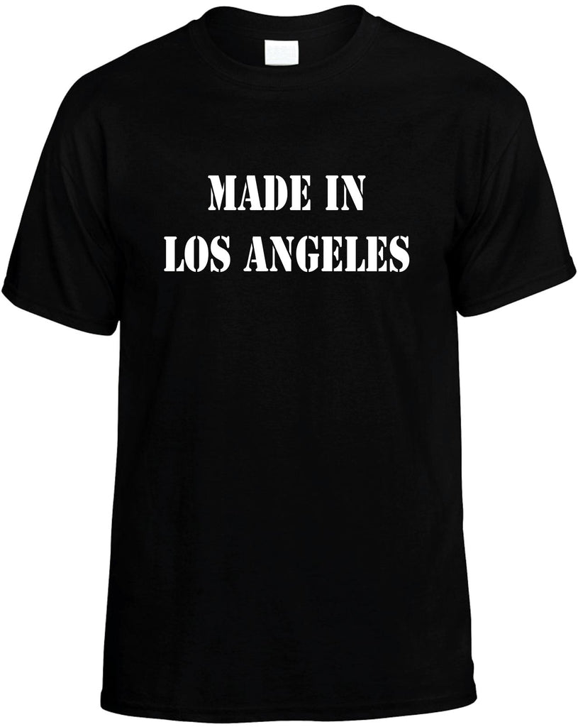 made in los angeles mens funny t-shirt black