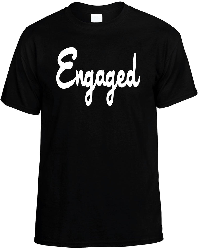 engaged mens funny t-shirt black