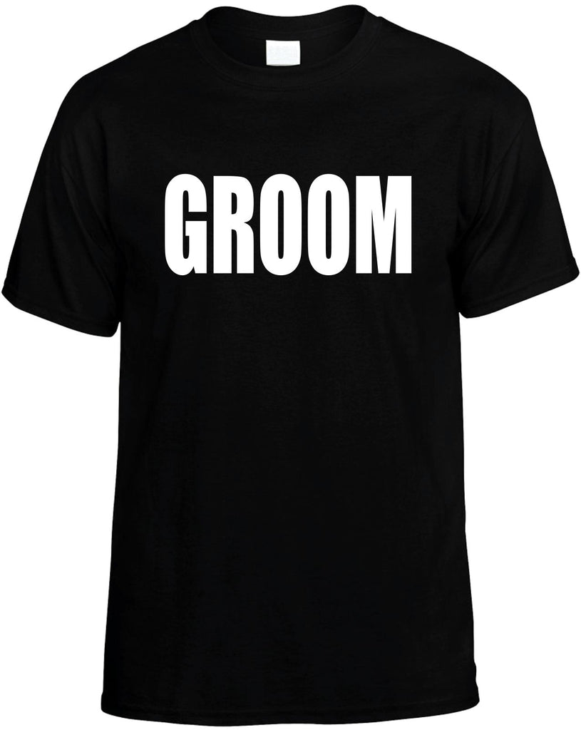 groom mens funny t-shirt black