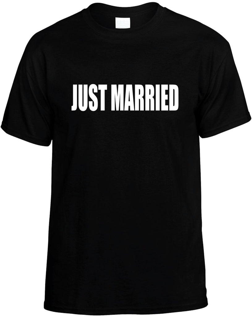 just married mens funny t-shirt black