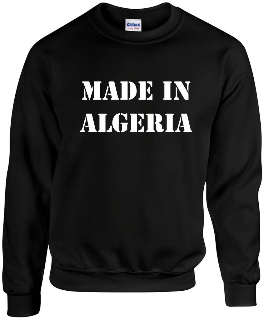 made in algeria unisex crewneck sweatshirt black signature outlet novelty 