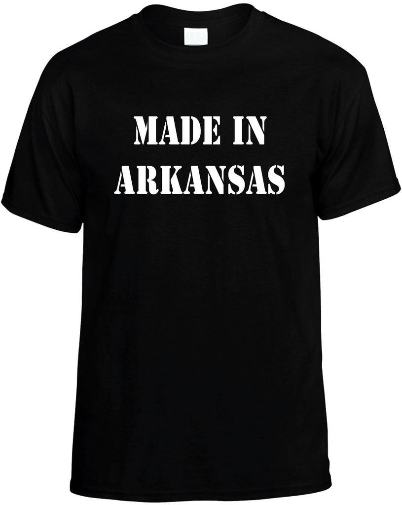 made in arkansas mens funny t-shirt black