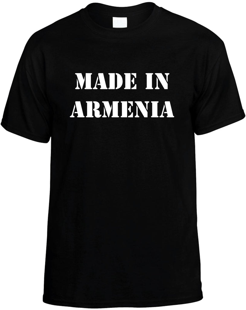 made in armenia mens funny t-shirt black