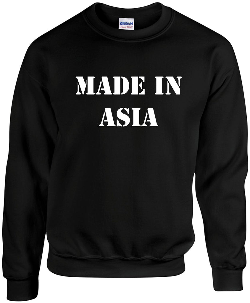 made in asia unisex crewneck sweatshirt black signature outlet novelty 