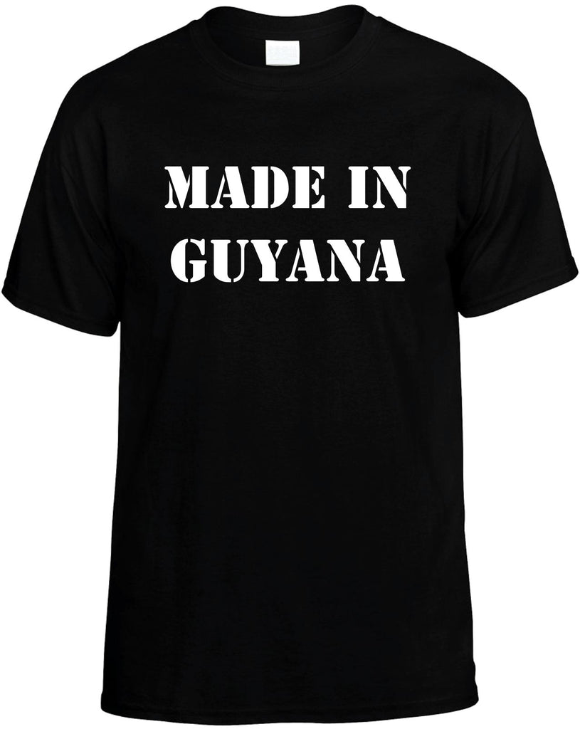 made in guyana mens funny t-shirt black