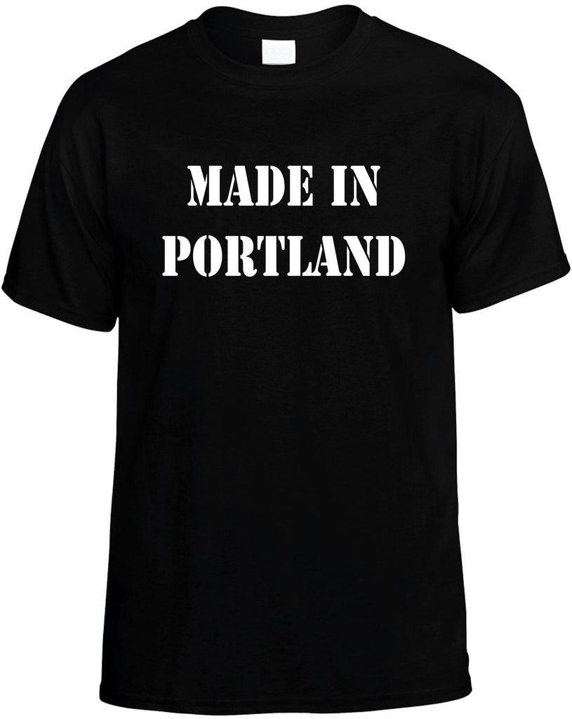 made in portland mens funny t-shirt black