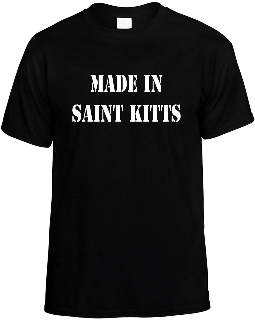 made in saint kitts mens funny t-shirt black