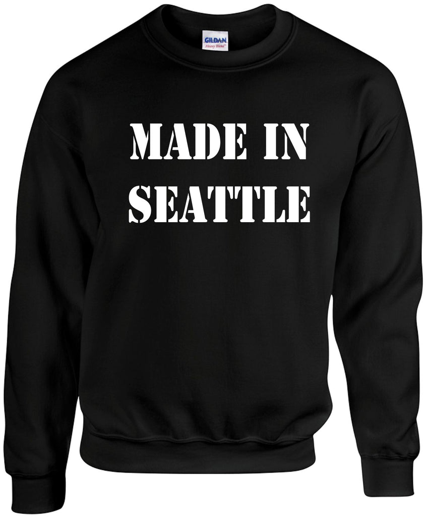 made in seattle unisex crewneck sweatshirt black signature outlet novelty 