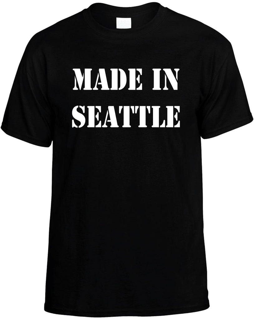 made in seattle mens funny t-shirt black