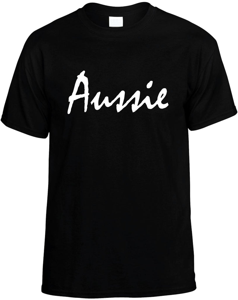 aussie mens funny t-shirt black