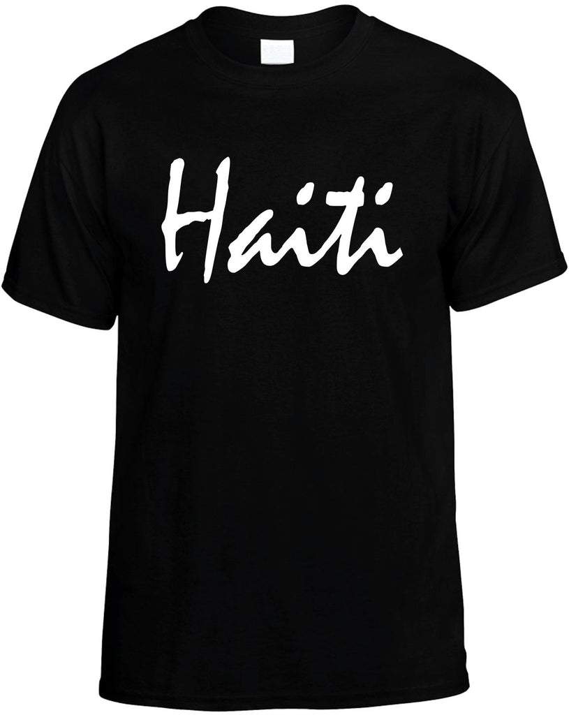 haiti mens funny t-shirt black