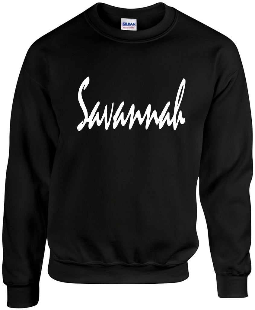 savannah unisex crewneck sweatshirt black signature outlet novelty 