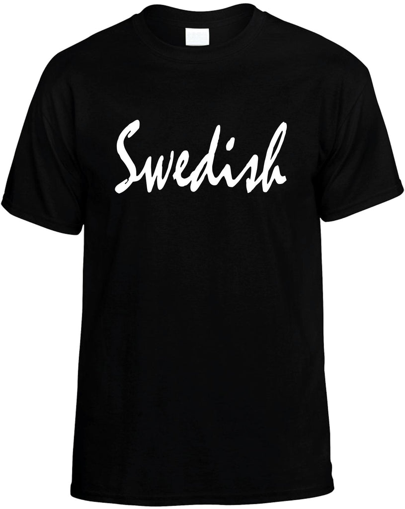 swedish mens funny t-shirt black