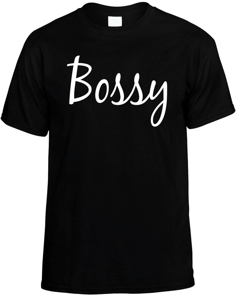 bossy mens funny t-shirt black