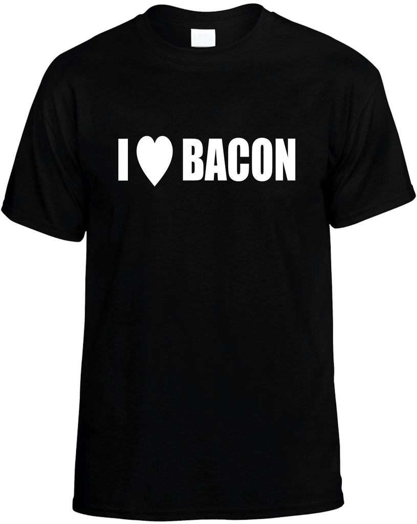 i love heart bacon mens funny t-shirt black