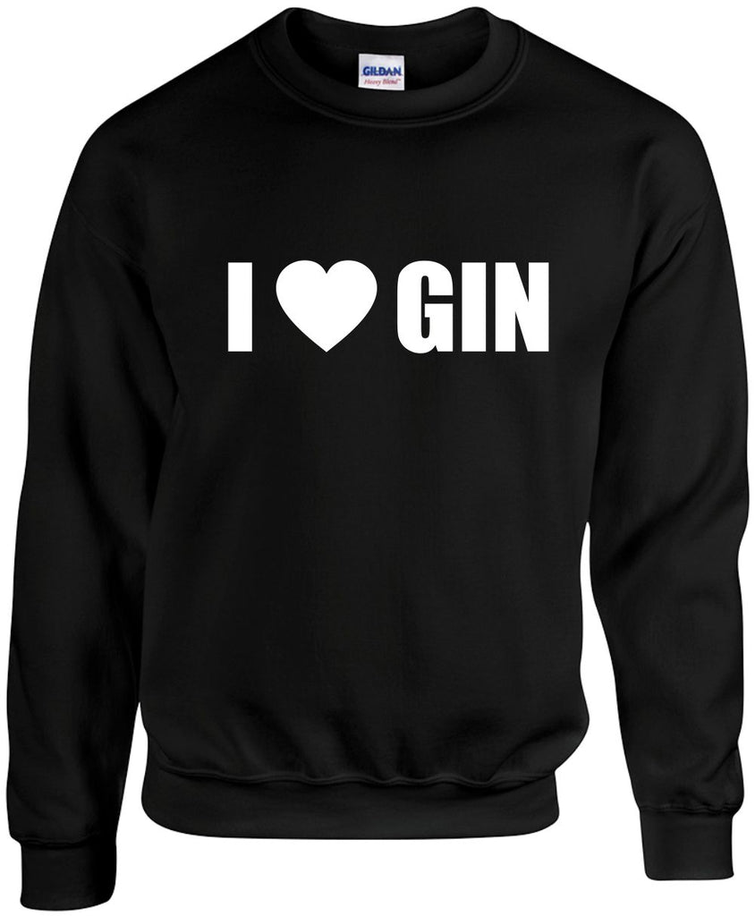 i love heart gin unisex crewneck sweatshirt black signature outlet novelty 