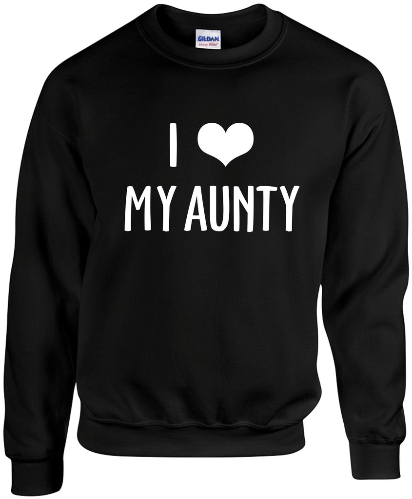 i love heart my aunty unisex crewneck sweatshirt black signature outlet novelty 