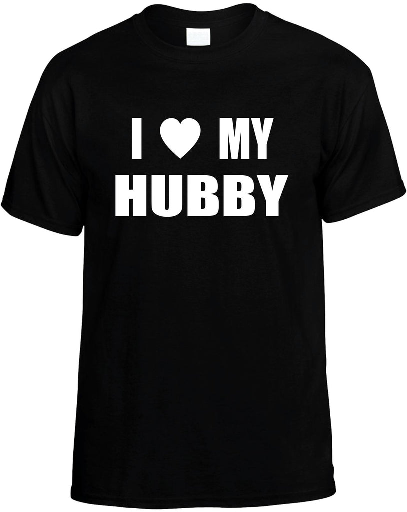 i love heart my hubby mens funny t-shirt black