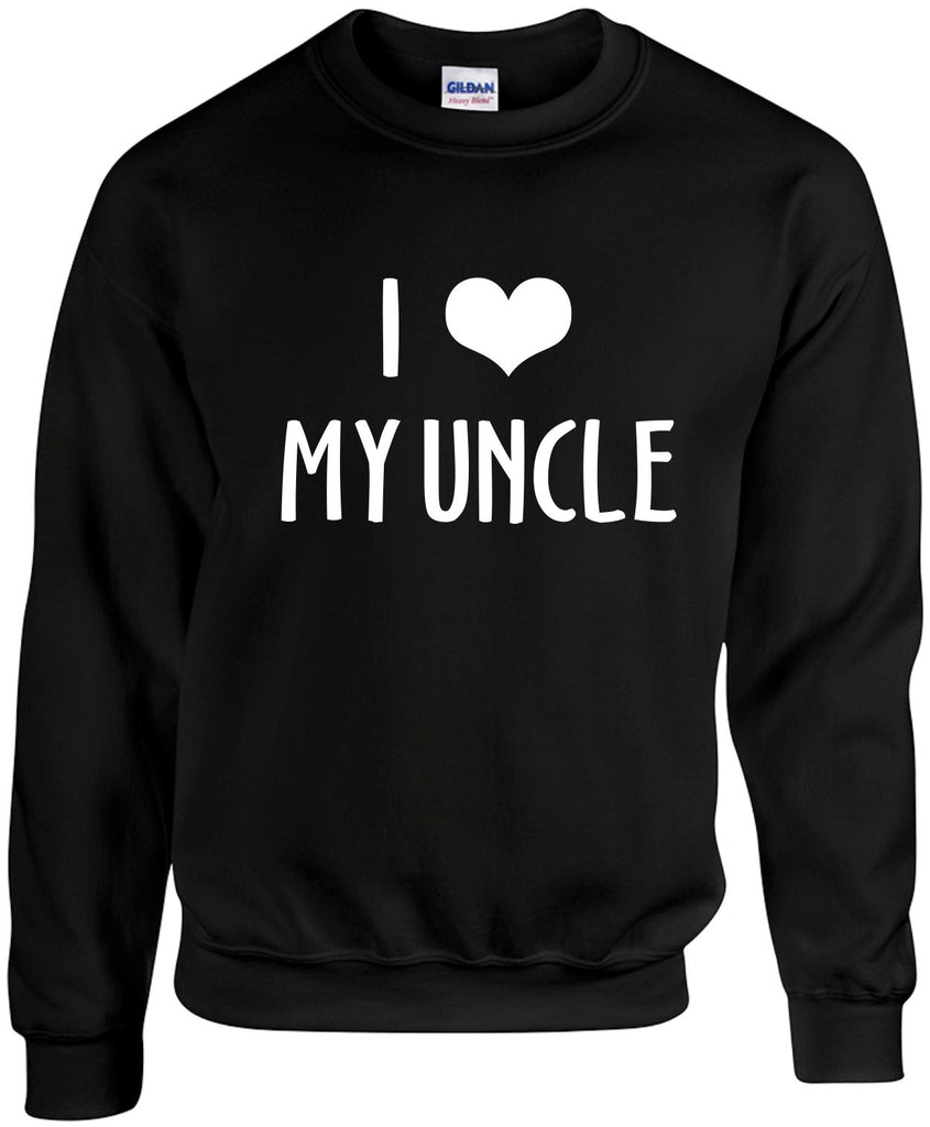 i love heart my uncle unisex crewneck sweatshirt black signature outlet novelty 