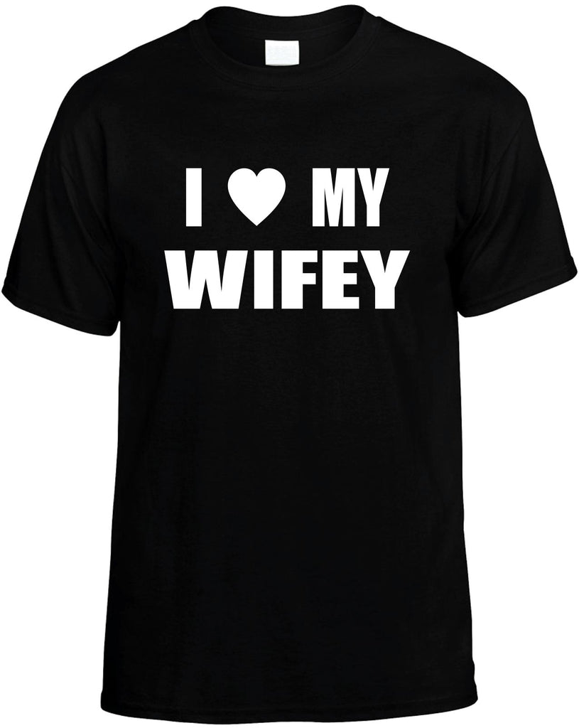 i love heart my wifey mens funny t-shirt black