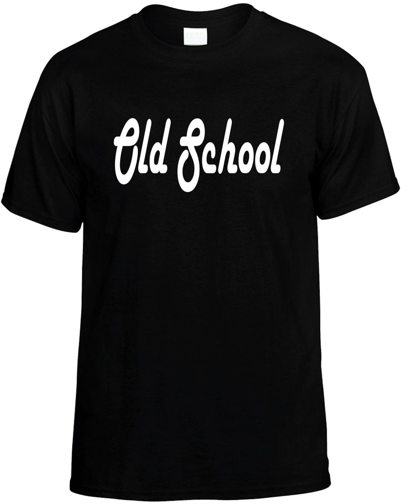 old school mens funny t-shirt black