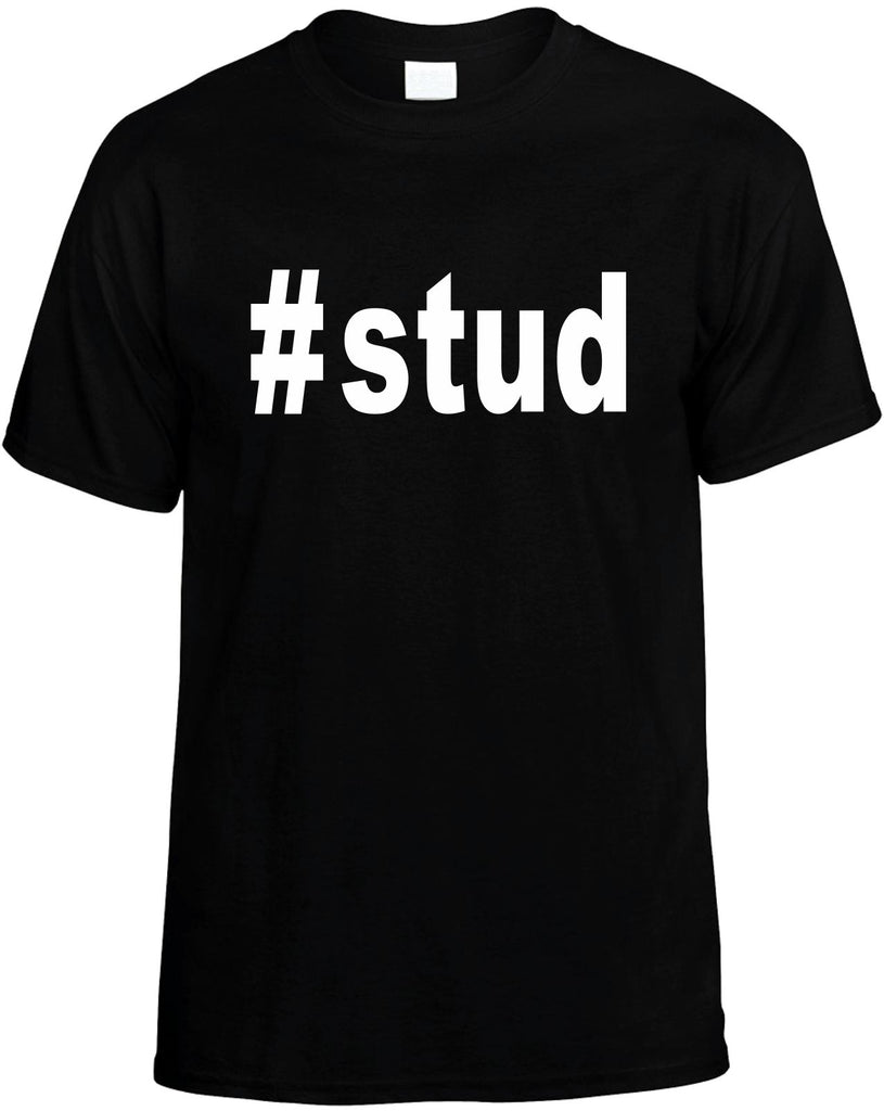 #stud hashtag mens funny t-shirt black