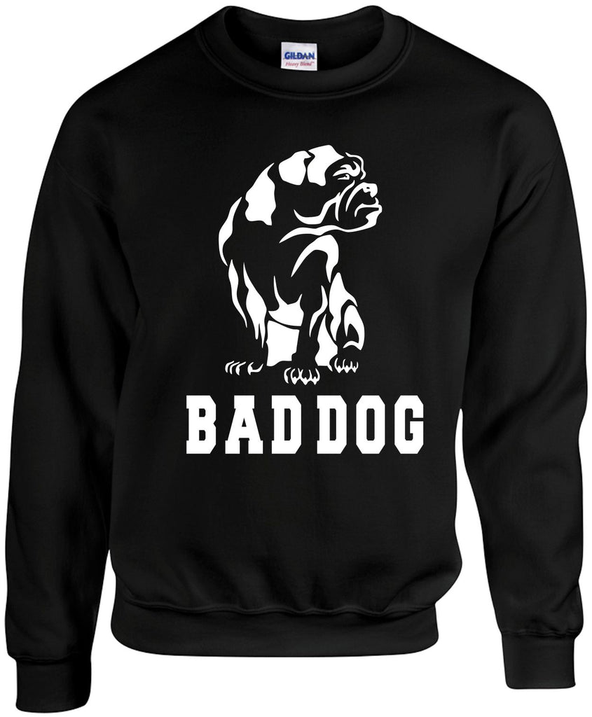 bulldog bad dog unisex crewneck sweatshirt black signature outlet novelty 