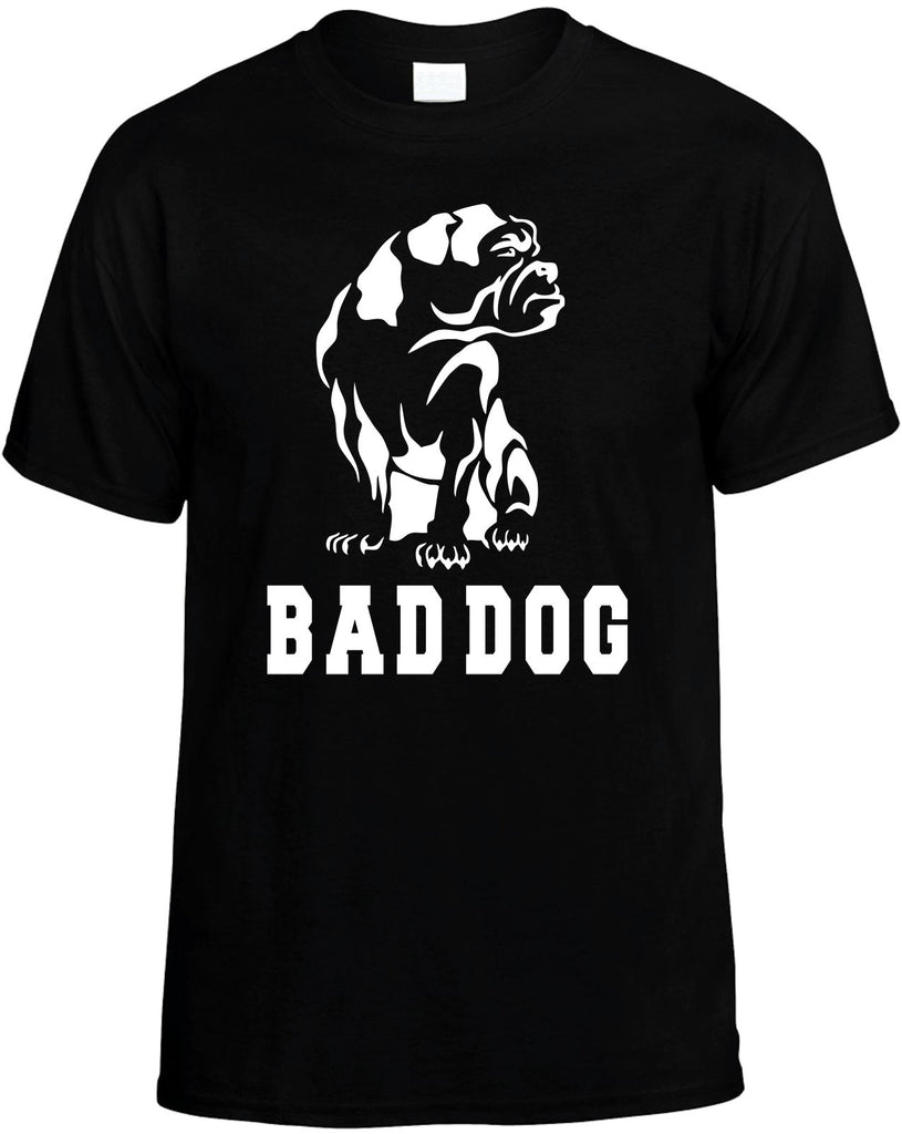 bulldog bad dog mens funny t-shirt black