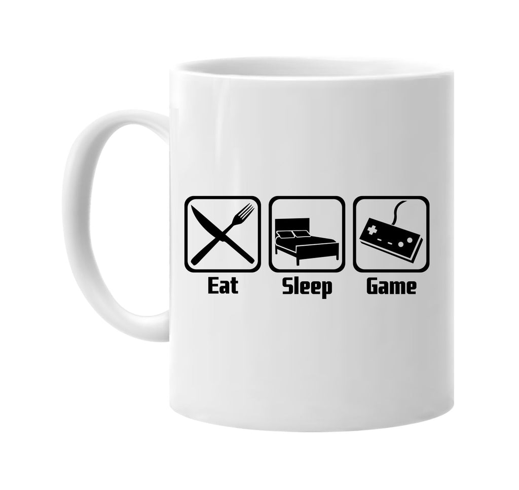 eat sleep game gaming signature outlet novelty coffee cup mug graphic gift ideas gifts for the family mom dad