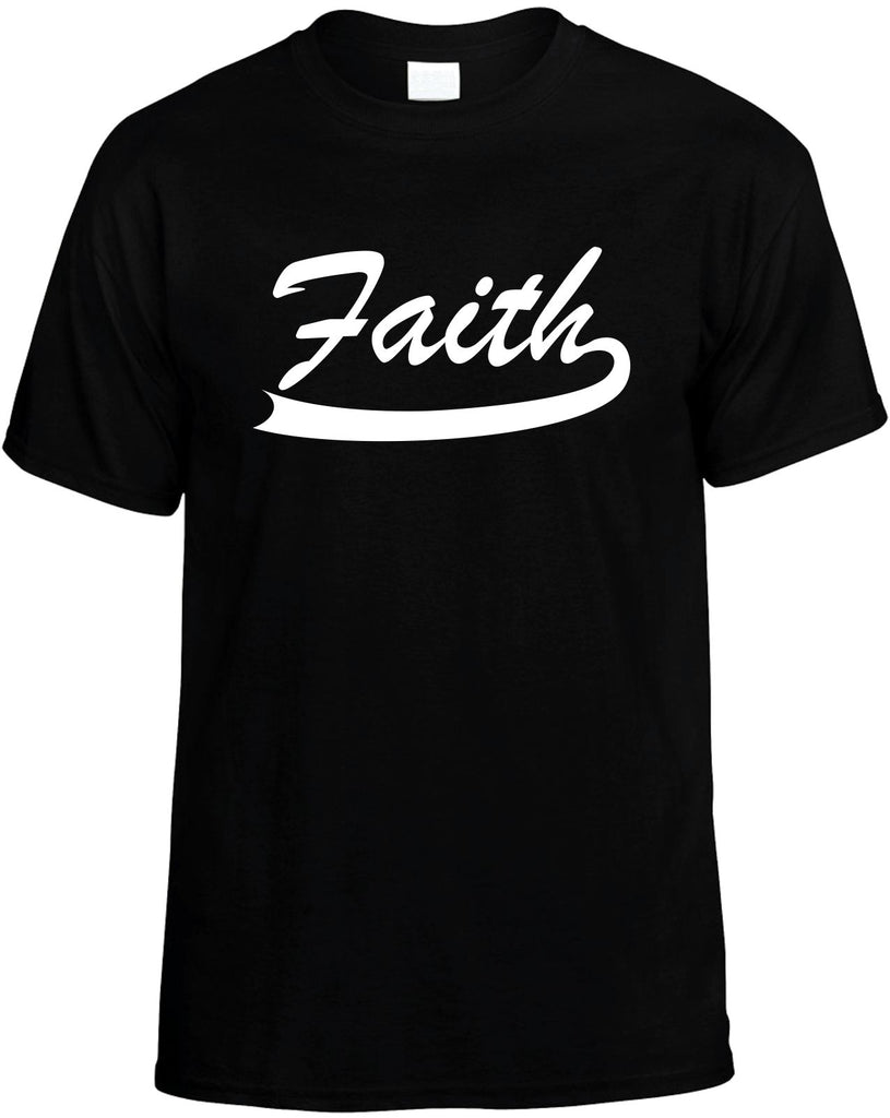 faith baseball font mens funny t-shirt black