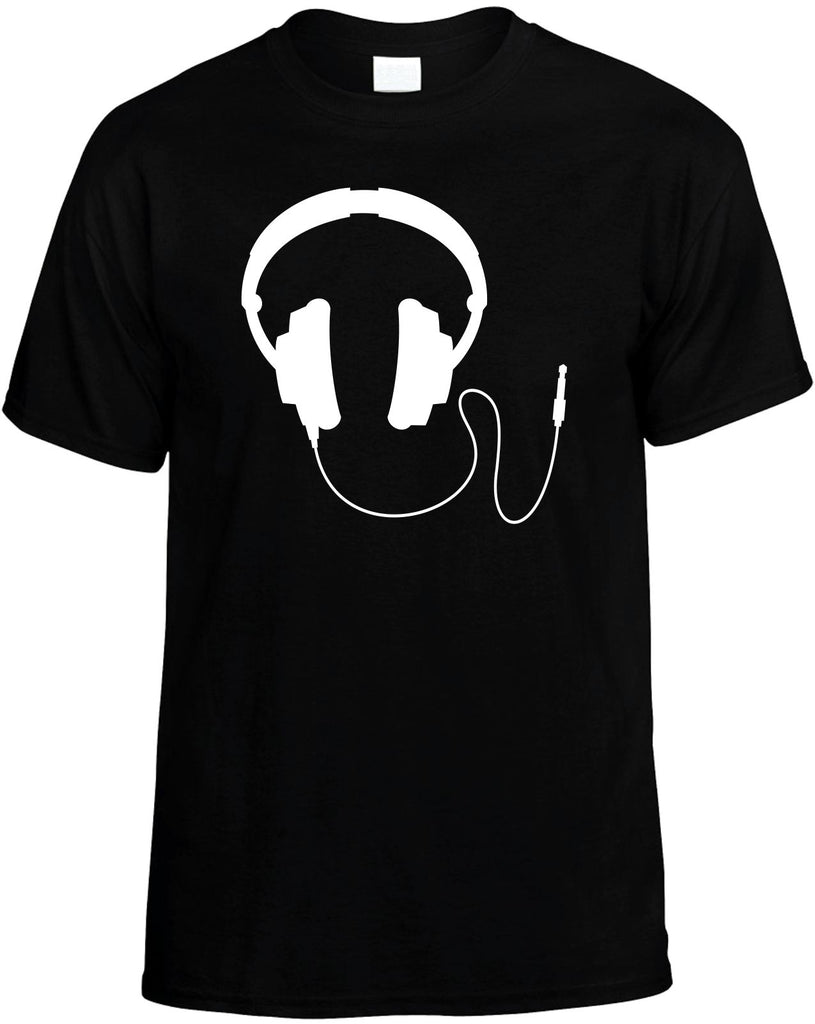 retro headphones mens funny t-shirt black