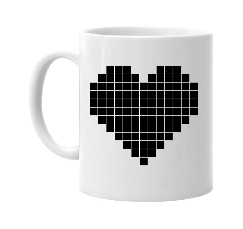 pixel heart retro pixeled signature outlet novelty coffee cup mug graphic gift ideas gifts for the family mom dad