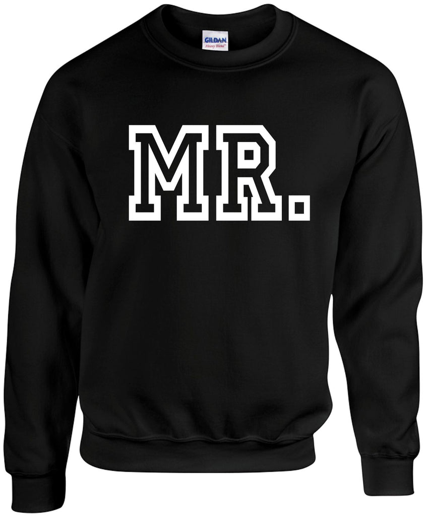 mr college font wedding party groom unisex crewneck sweatshirt black signature outlet novelty 