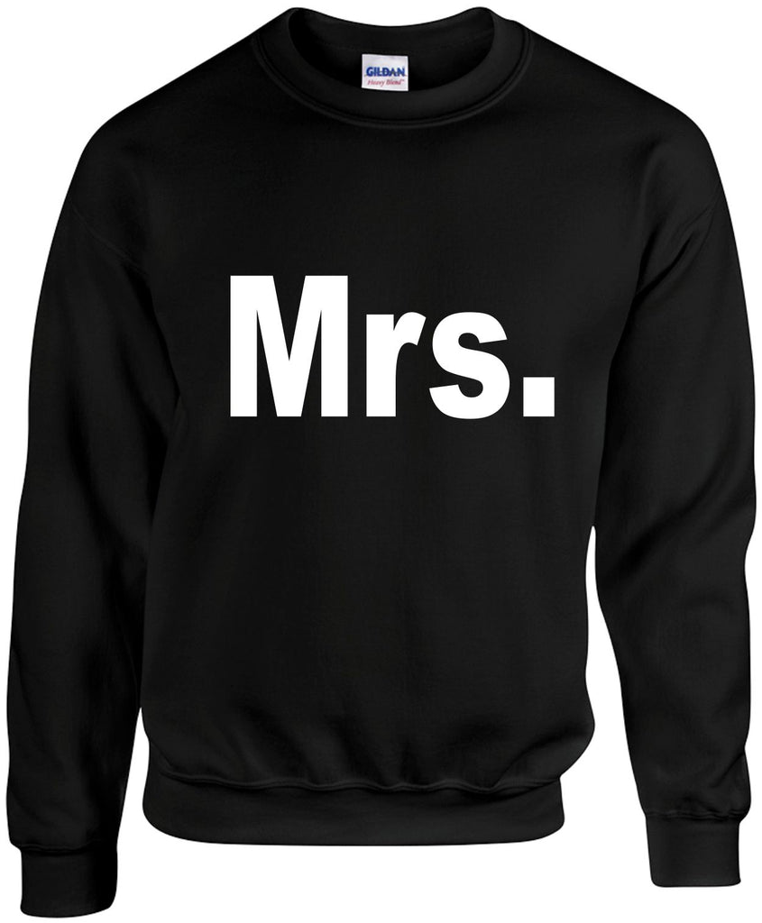 mrs bold font bride wedding bridal unisex crewneck sweatshirt black signature outlet novelty 