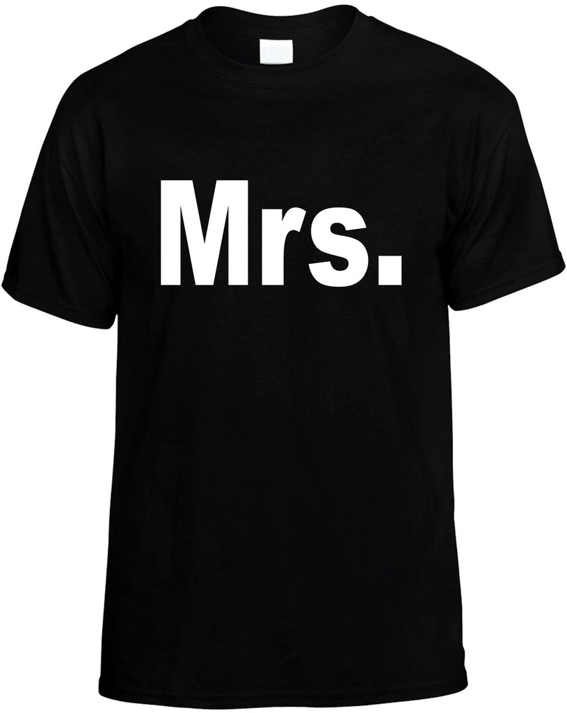 mrs bold font bride wedding bridal mens funny t-shirt black