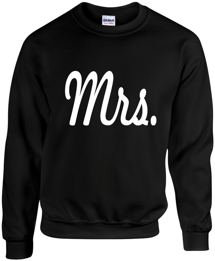 mrs bride wedding bridal party unisex crewneck sweatshirt black signature outlet novelty 