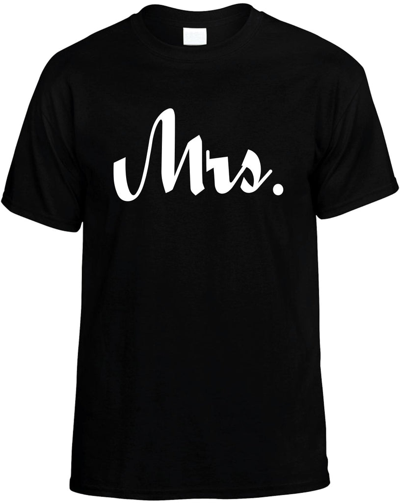 mrs bride wedding bridal party mens funny t-shirt black