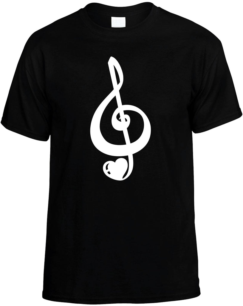 music cleft heart note mens funny t-shirt black