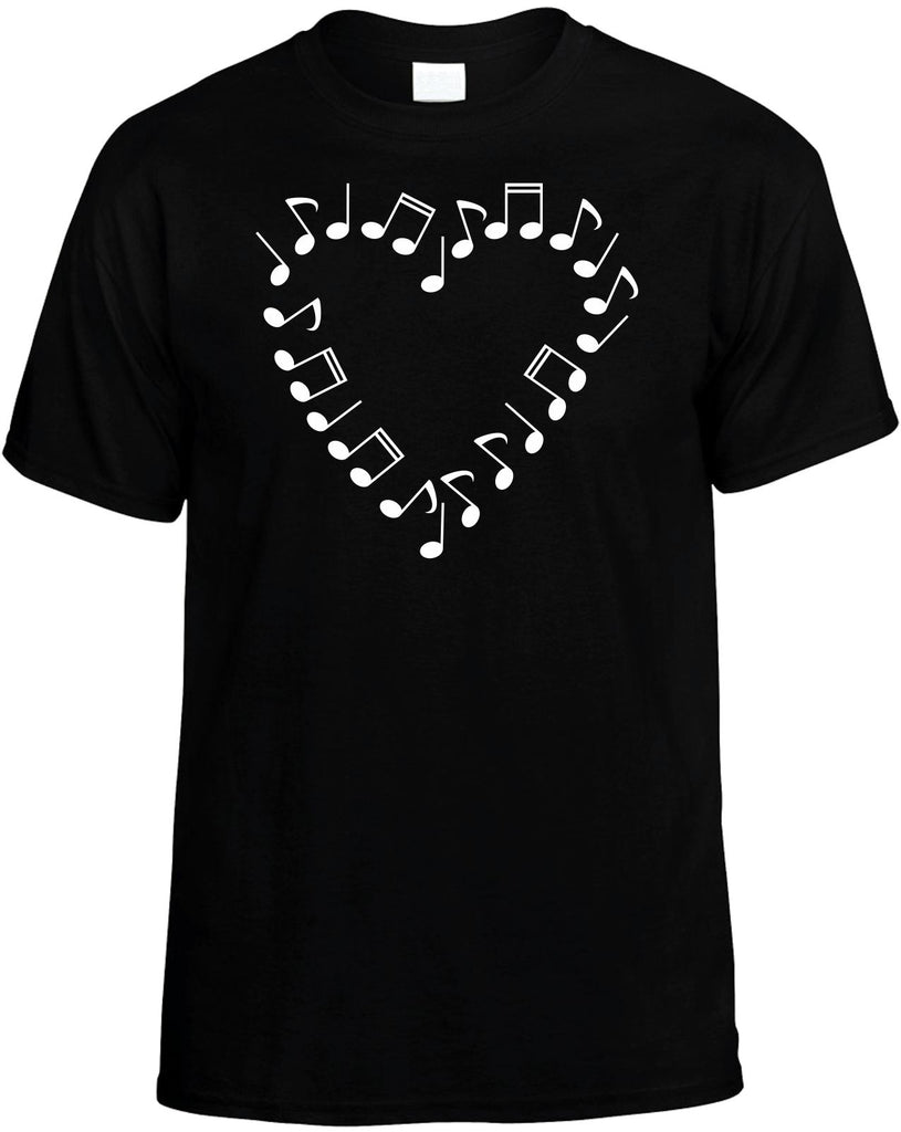 music heart music notes mens funny t-shirt black